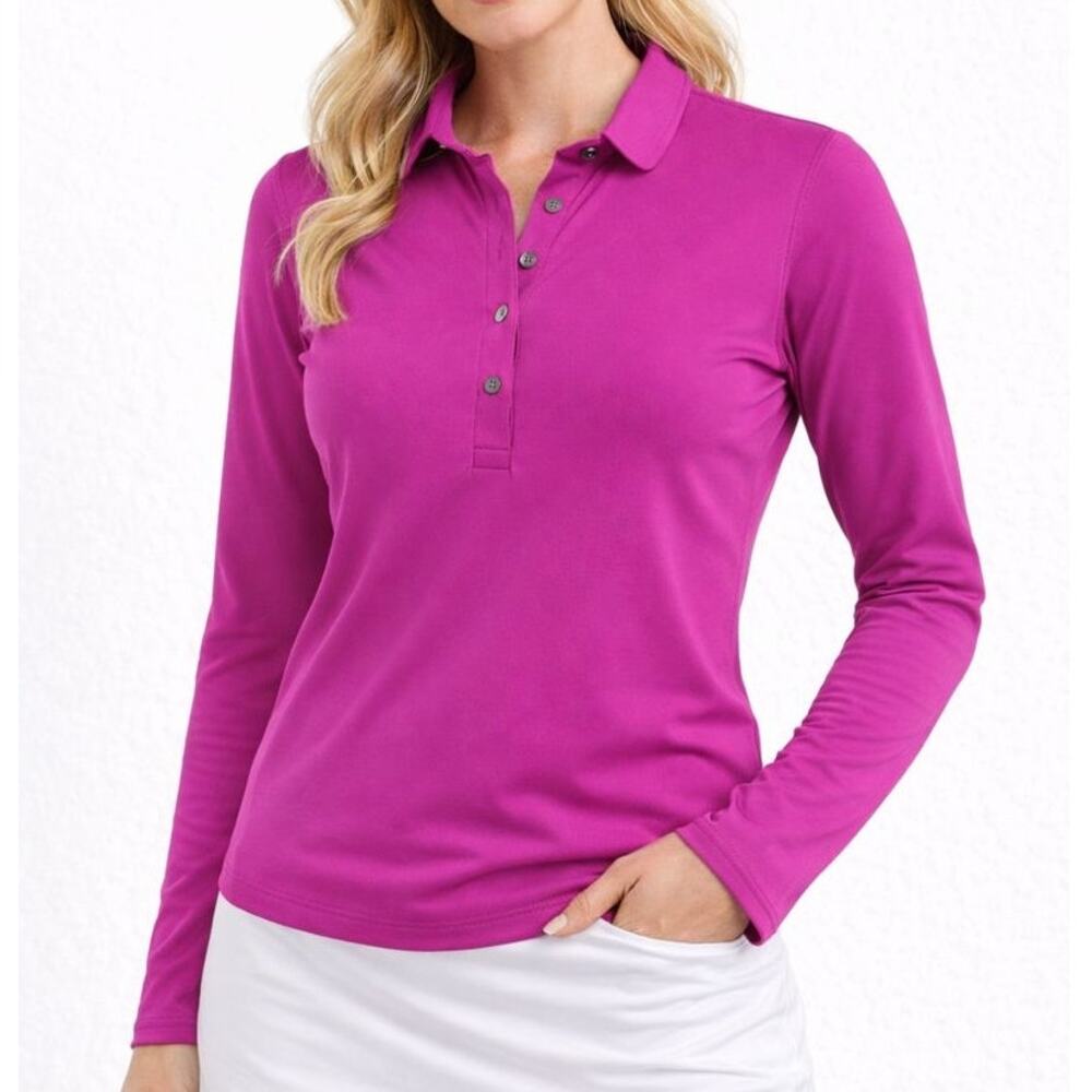 Greyson Scarlett Polo Shirt Bougainvillea Golf Athleisure Weekends Travel Size S